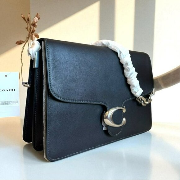 Coach Authentic Black Tabby Shoulder Bag 30 Silver Hardware NWT - Picture 6 of 15